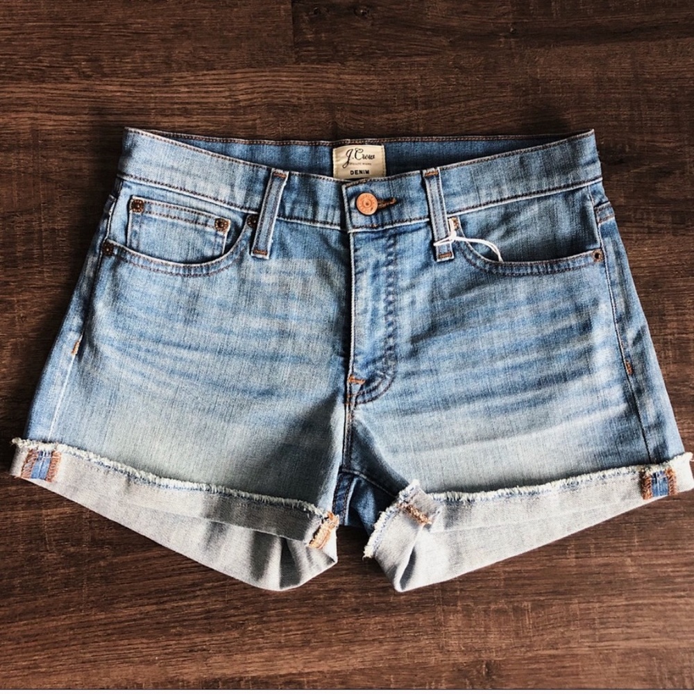 NWT J. Crew Cuffed Blue Denim Shorts